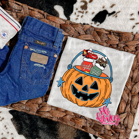 Car & Truck Blue Pumpkin Bucket