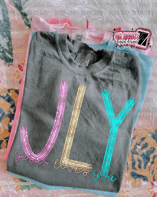 Jesus Loves You -  Glitter Brush Strokes  - PNG April 2025