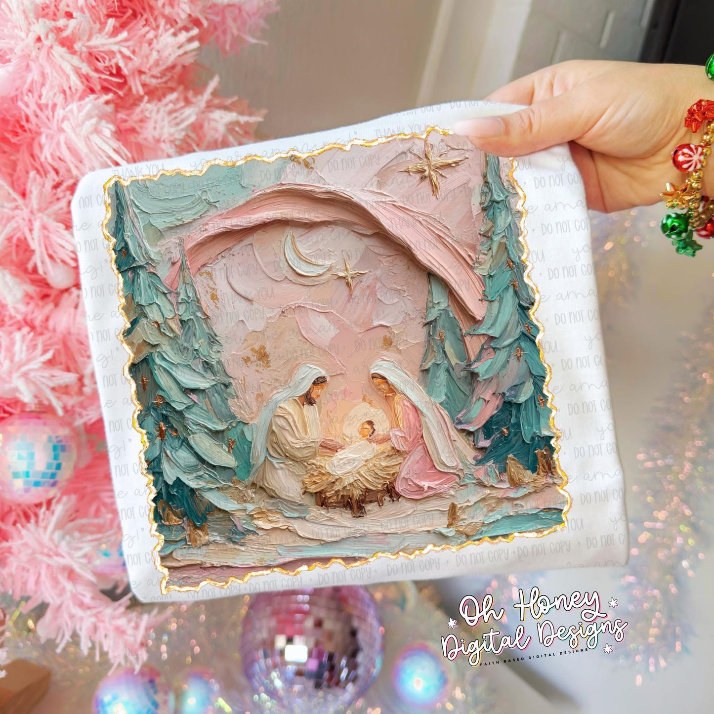 Nativity Scene - pink & painted - PNG - NOVEMBER 2025