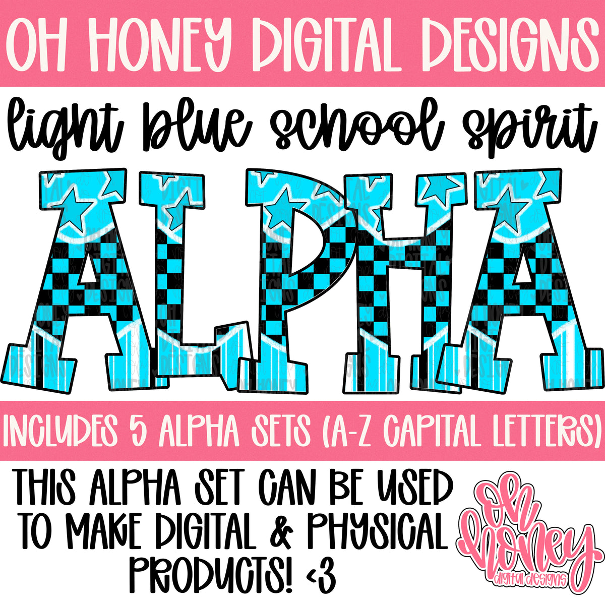 Light Blue School Spirit Alpha