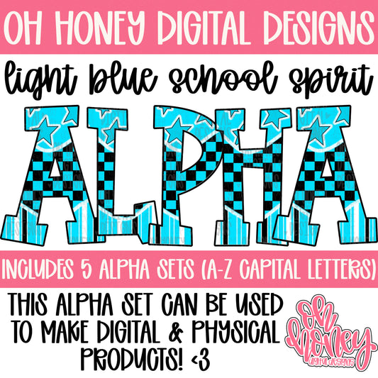 Light Blue School Spirit Alpha