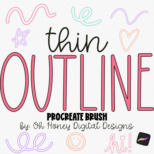Thin Outline • Procreate Brush