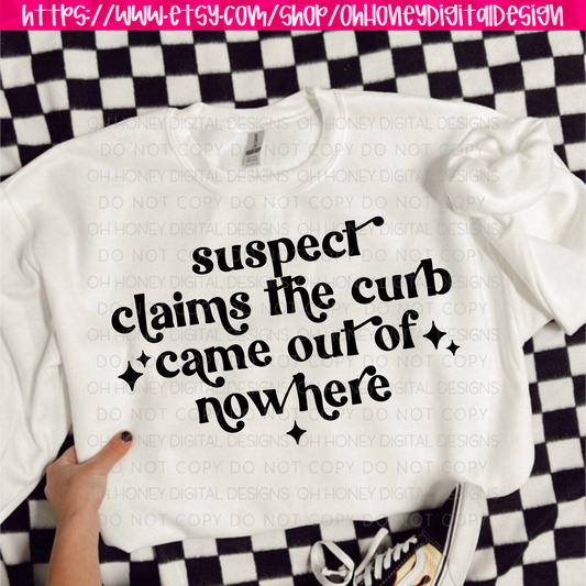 Suspect Claims The Curb Came Out of Nowhere PNG