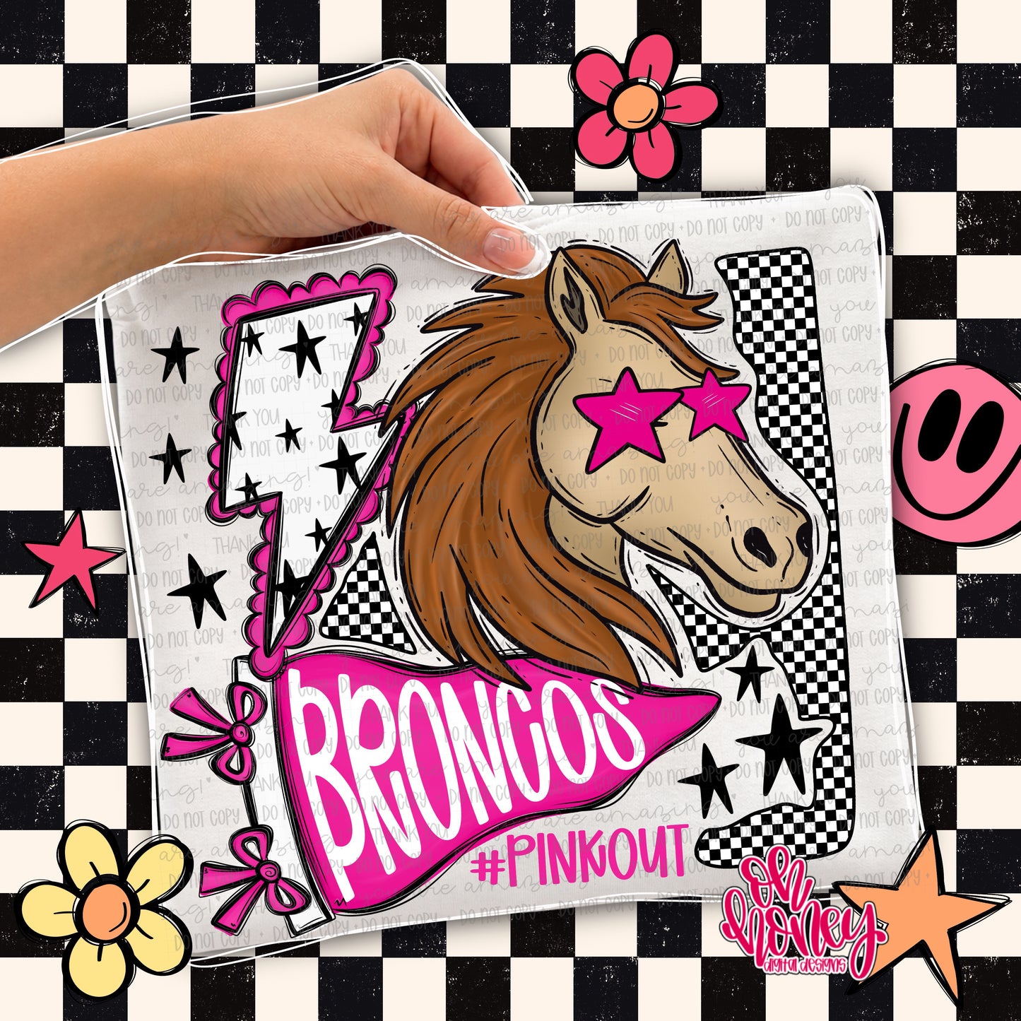 Broncos - Pinkout Mascot