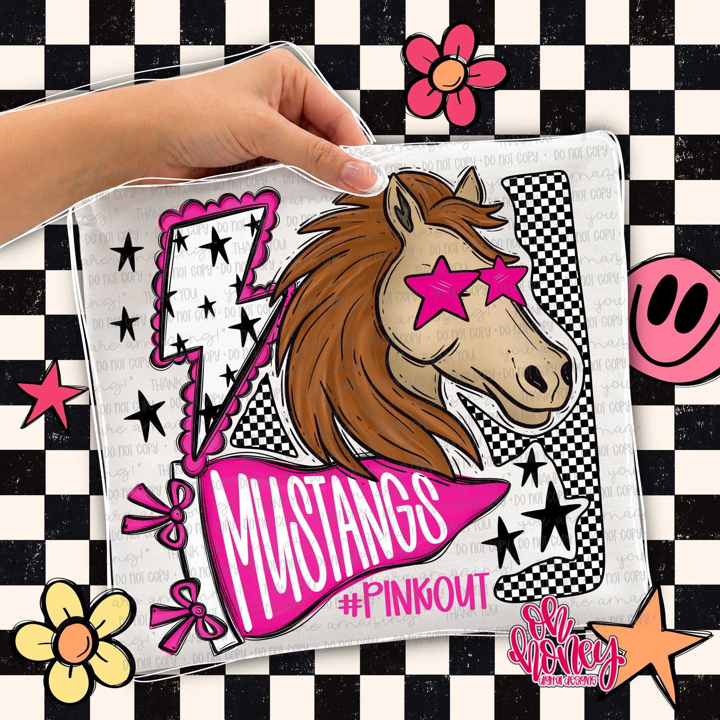 Mustangs - Pinkout Mascot