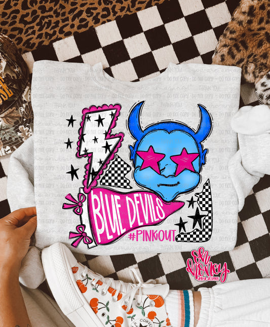 Blue Devils - Pinkout Mascot