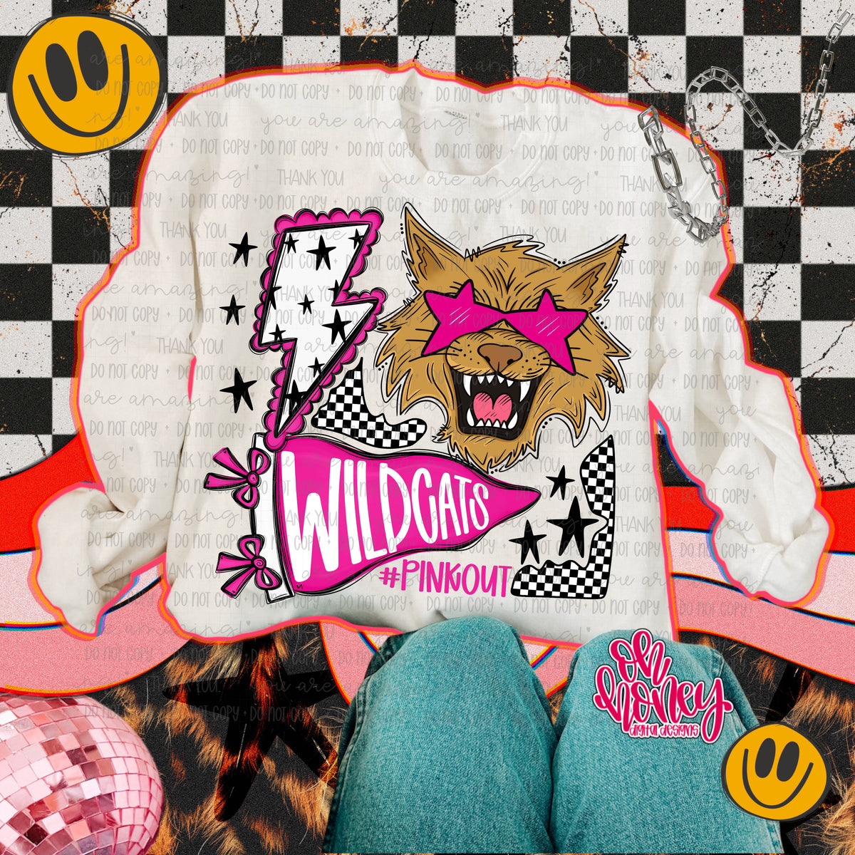 Wildcats - Pinkout Mascot