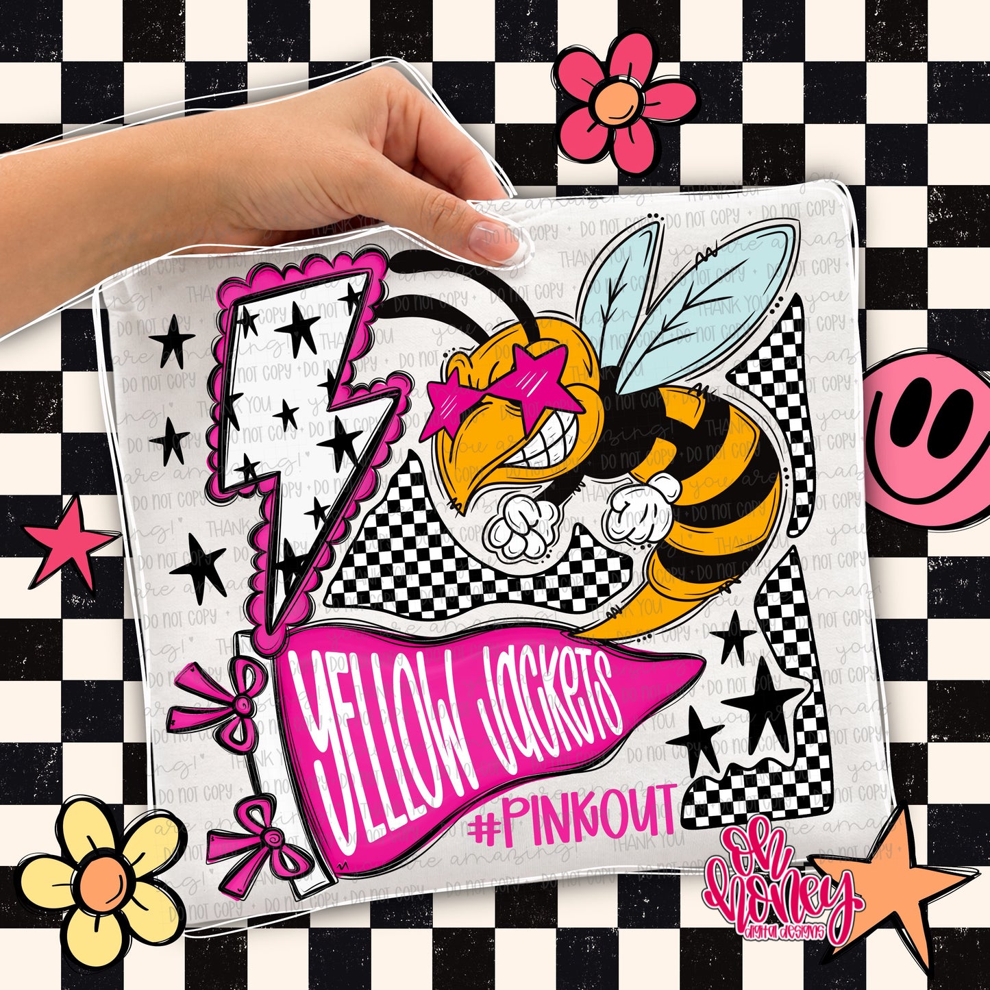 Yellow Jackets - Pinkout Mascot