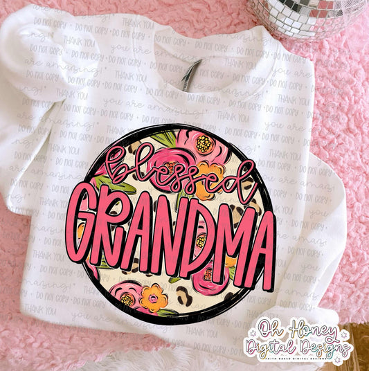 Grandma Floral Leopard -  PNG - FEBRUARY 2026
