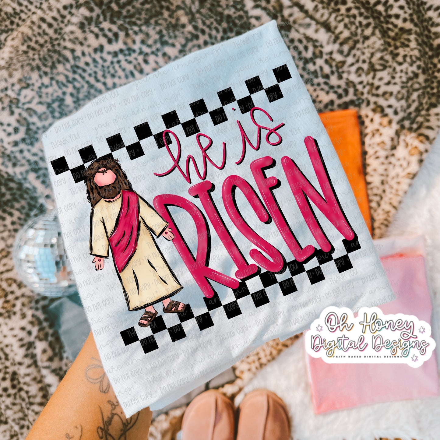 He is Risen - checkered - 1