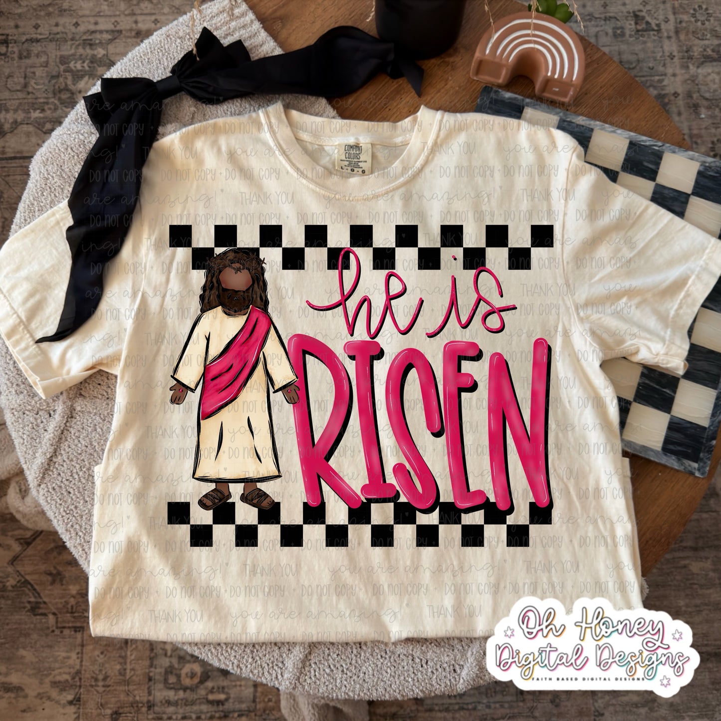 He is Risen - checkered - 3