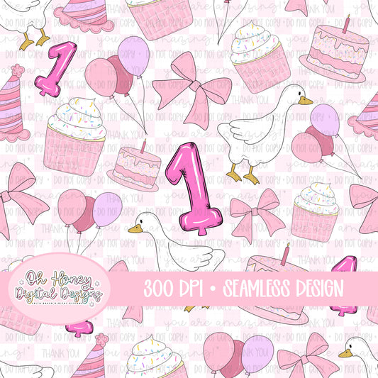Silly Goose Birthday - PINK #1 - SEAMLESS