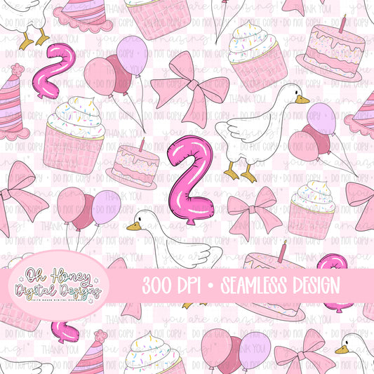 Silly Goose Birthday - PINK #2 - SEAMLESS