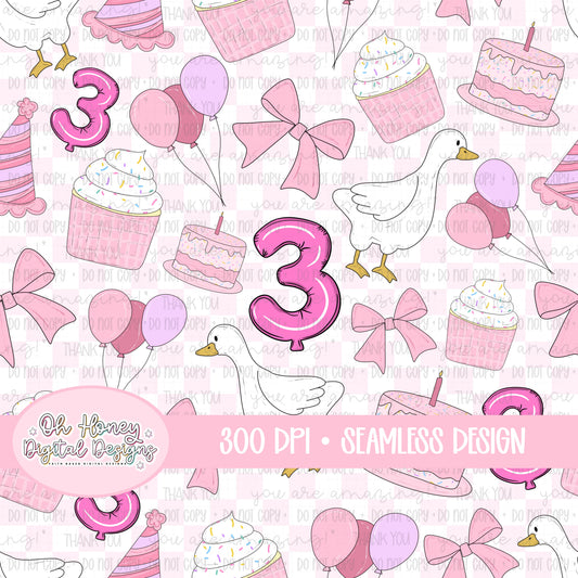 Silly Goose Birthday - PINK #3 - SEAMLESS
