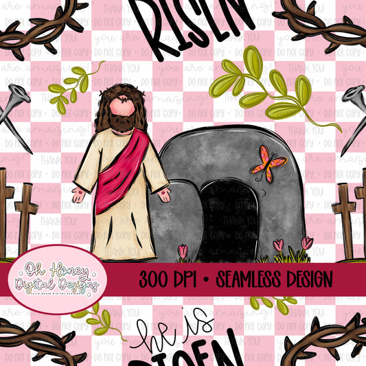 He is Risen Pink - SEAMLESS