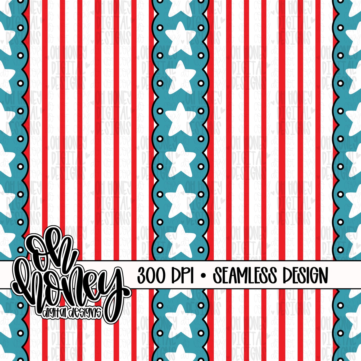 Stars & Stripes - Vertical - SEAMLESS
