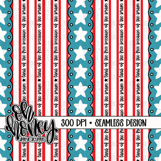 Stars & Stripes - Land of the Free - Vertical - SEAMLESS