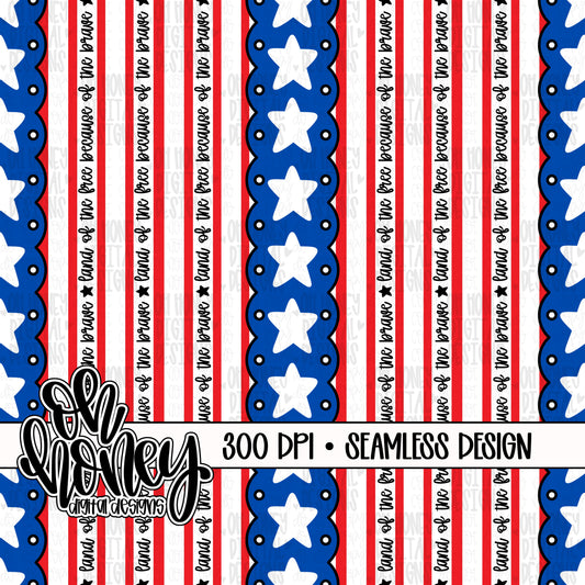 Stars & Stripes - Land of the Free - Vertical - SEAMLESS