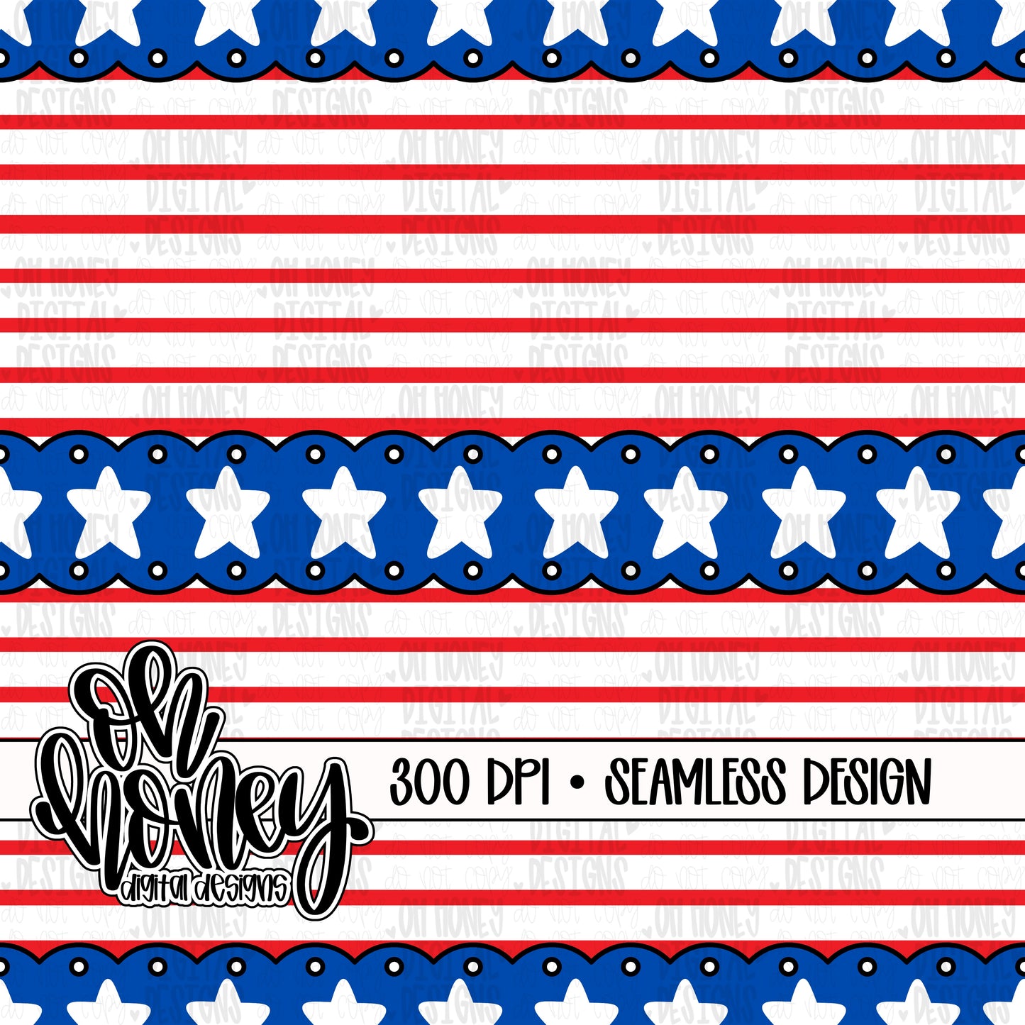 Stars & Stripes - Horizontal - SEAMLESS