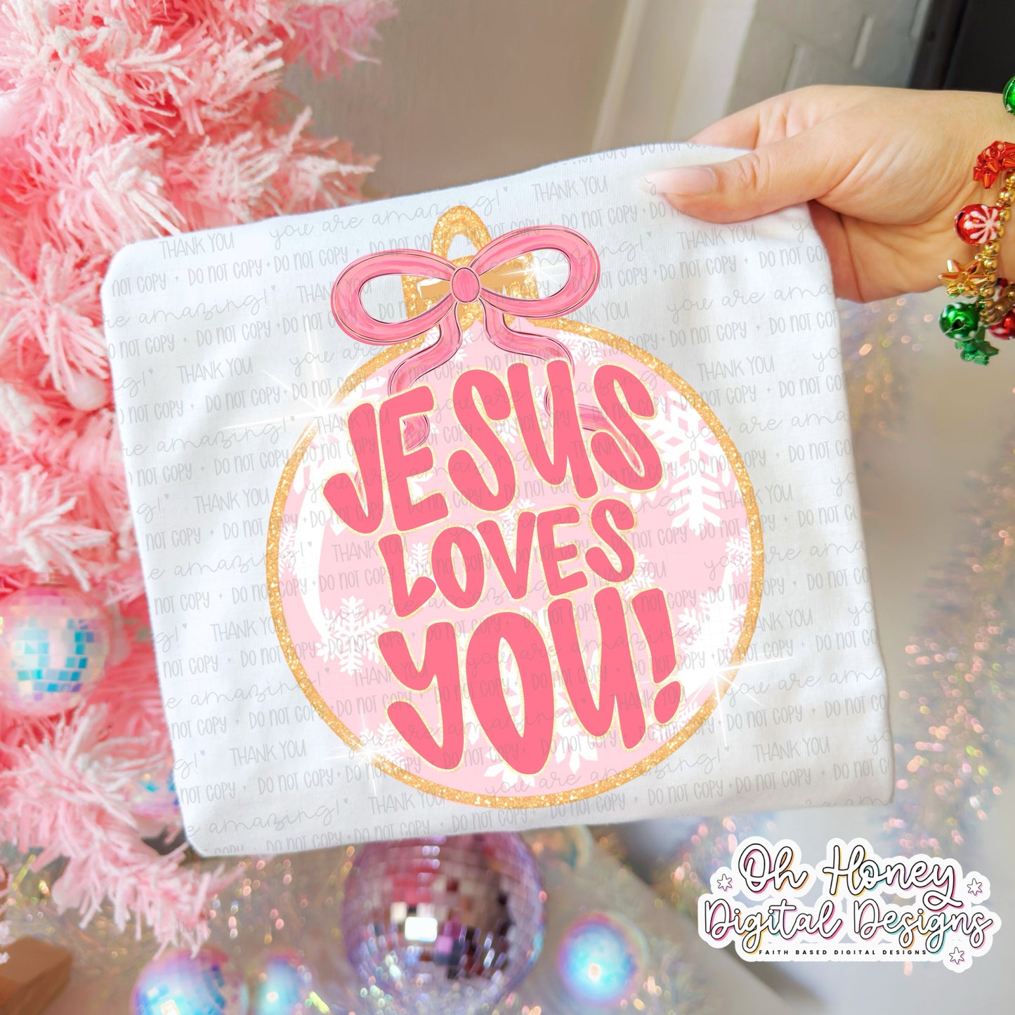 Jesus Loves You Ornament - Snowflakes - PNG - OCTOBER 2025