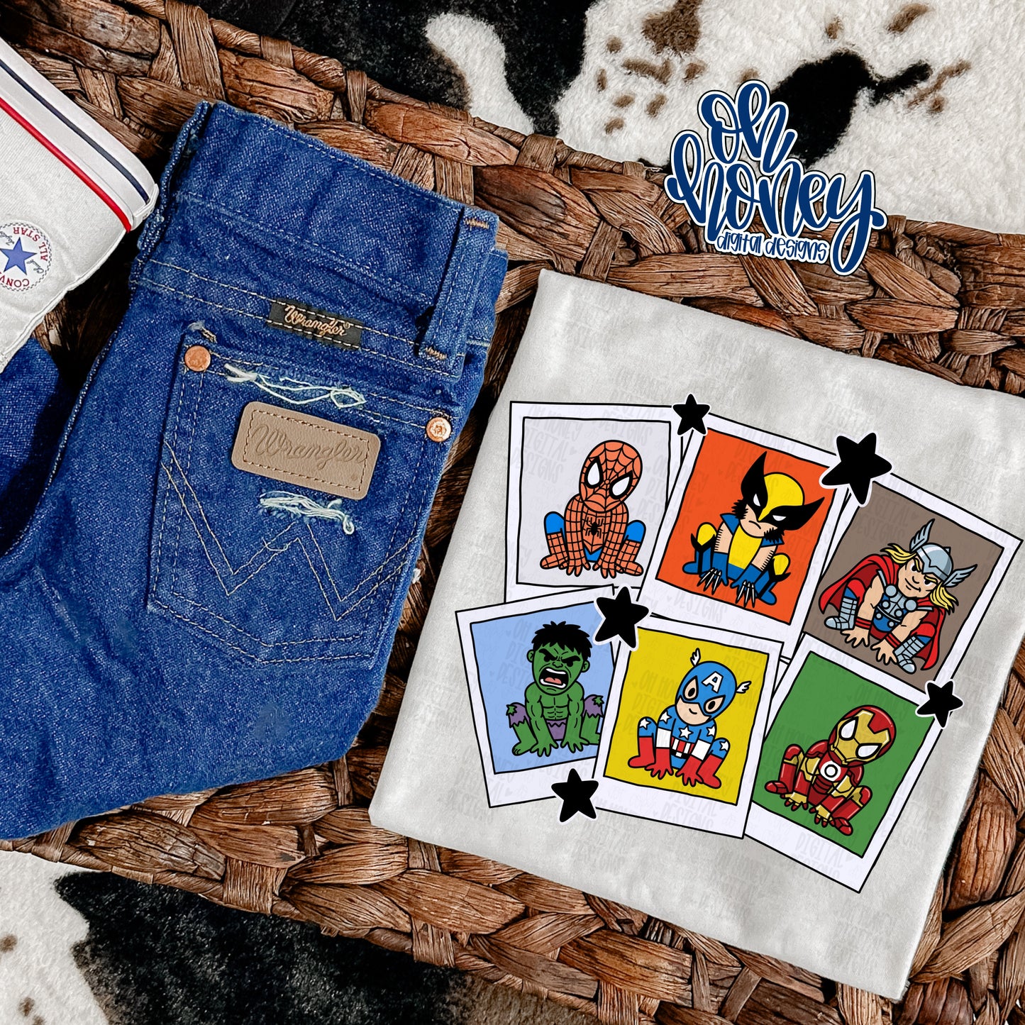 Superhero Collage black stars