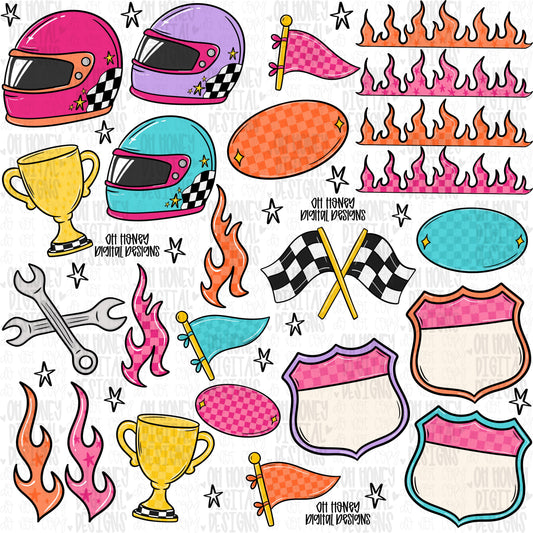 Preppy Colors Racing Clipart