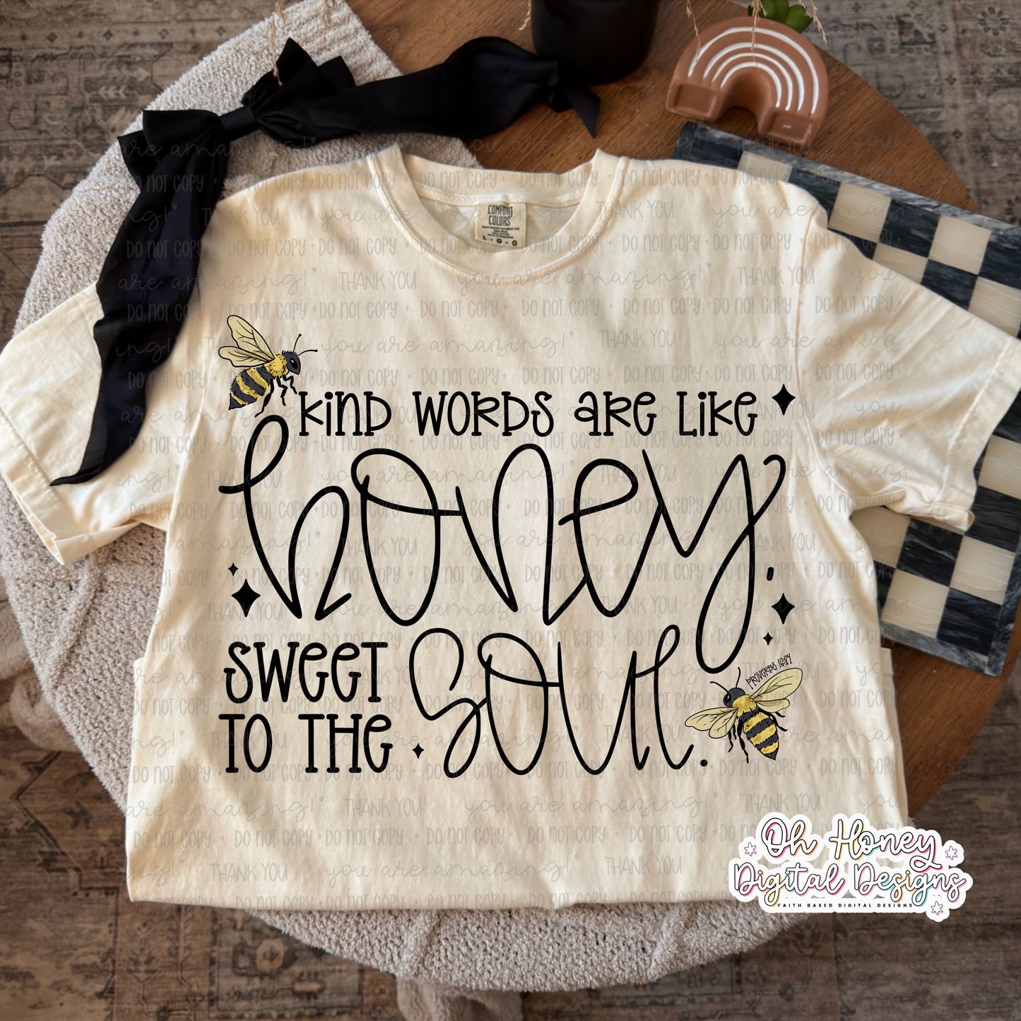 Kind Words Are Like Honey -  Black - PNG - DECEMBER 2025
