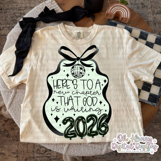 Here's to a New Chapter That God is Writing - 2026-  Black - PNG - DECEMBER 2025