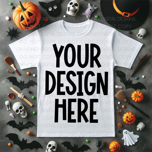 Unbranded White T-Shirt Halloween Mockup