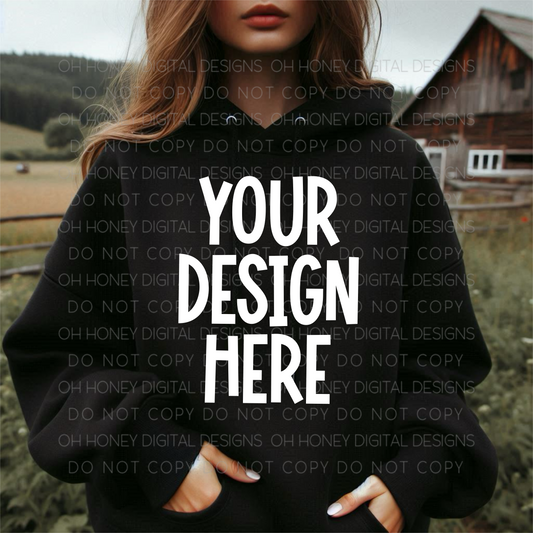 Unbranded Black Hoodie Mockup