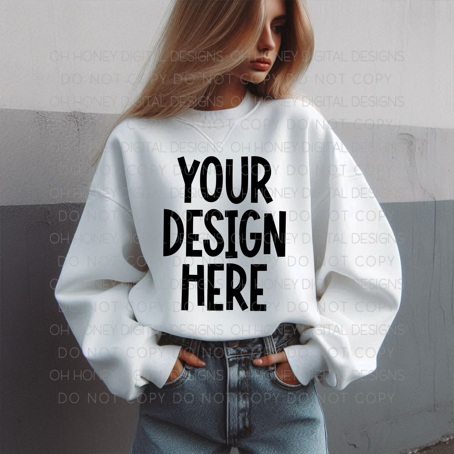 Unbranded White Sweatshirt Mockup