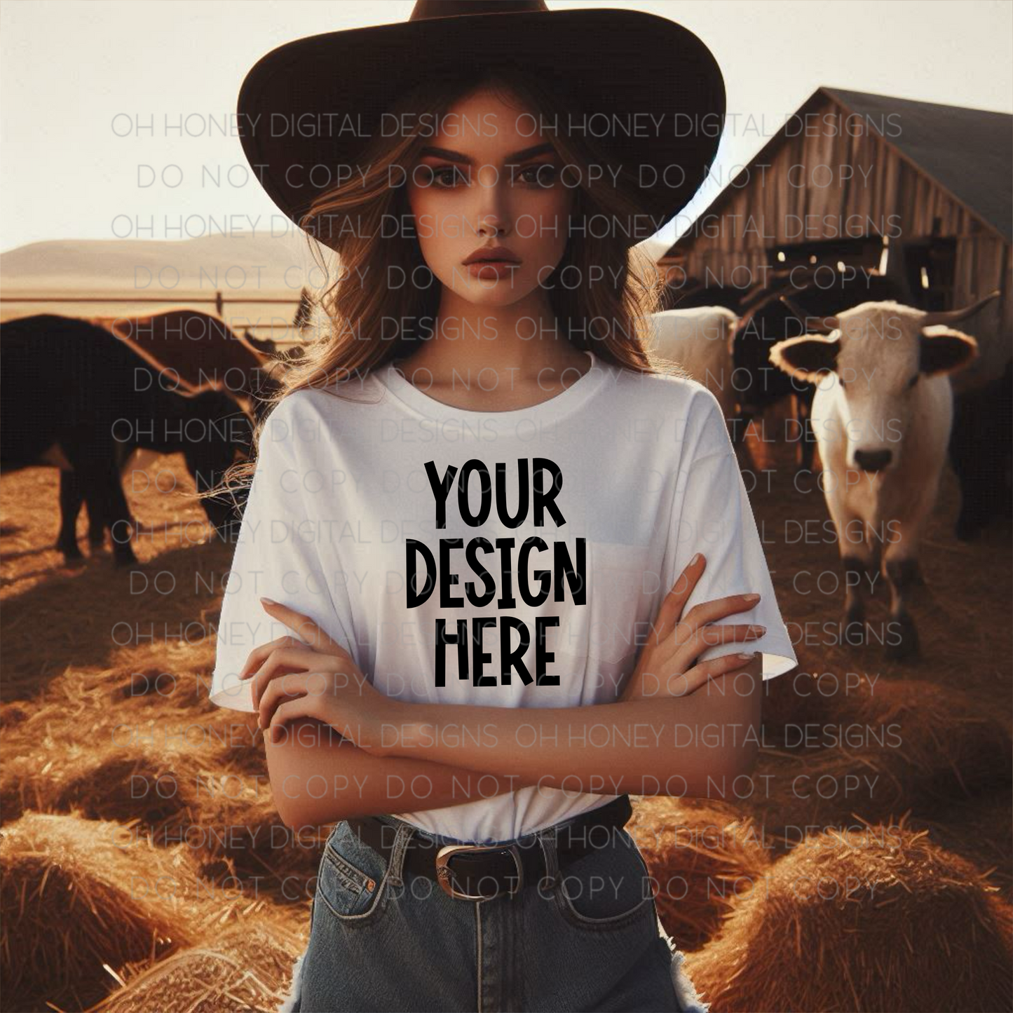 Unbranded White T-Shirt Country Mockup