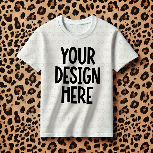 Unbranded White T-Shirt Leopard Mockup