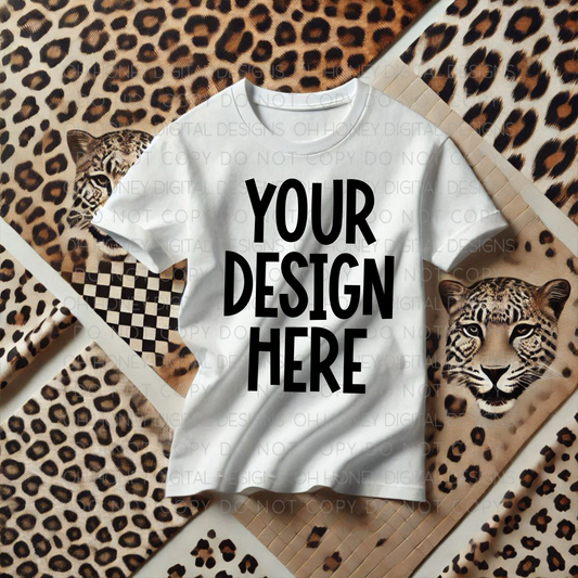 Unbranded White T-shirt Leopard Mockup