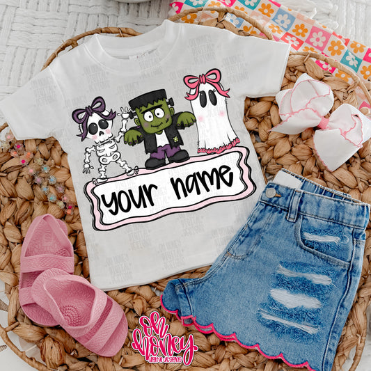 Halloween Name Plate pink & purple