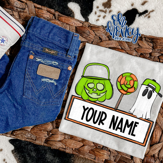 Halloween Name Plate Green