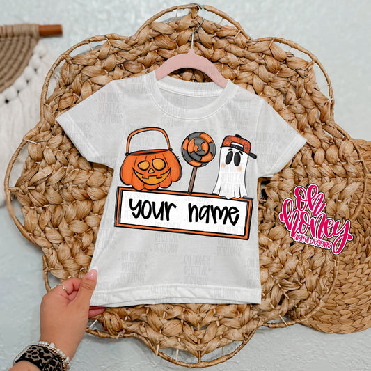 Halloween Name Plate Orange