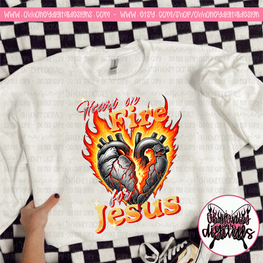 Heart on Fire For Jesus PNG FEBRUARY 2025
