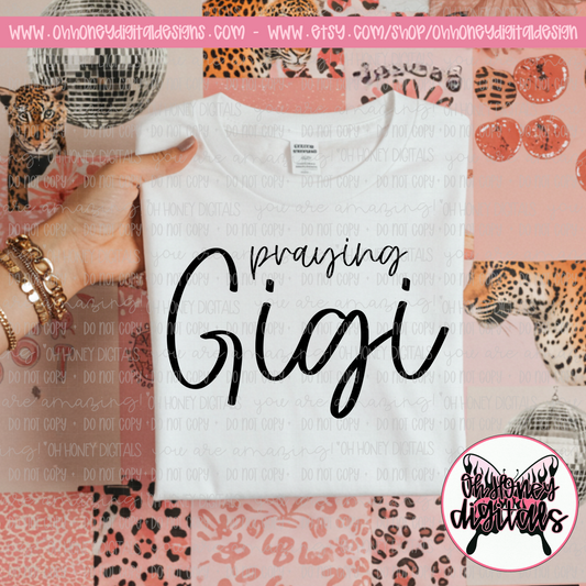 Praying Gigi - Black & White Version Included - PNG FEBRUARY 2025