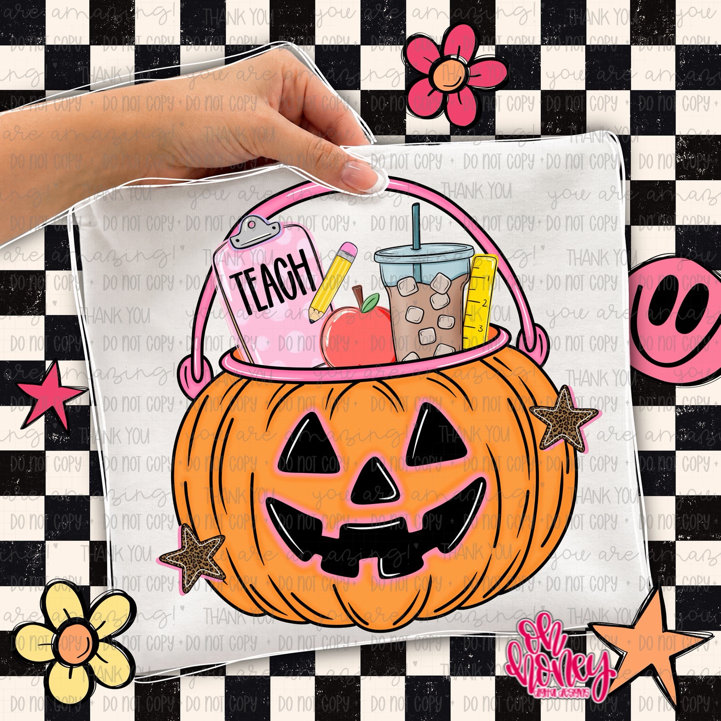Teacher Coffee Pumpkin Bucket