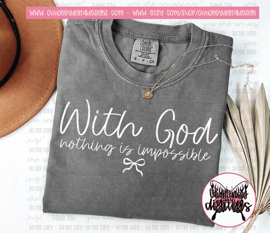With God Nothing Is Impossible  - Black & White Version Included - PNG FEBRUARY 2025