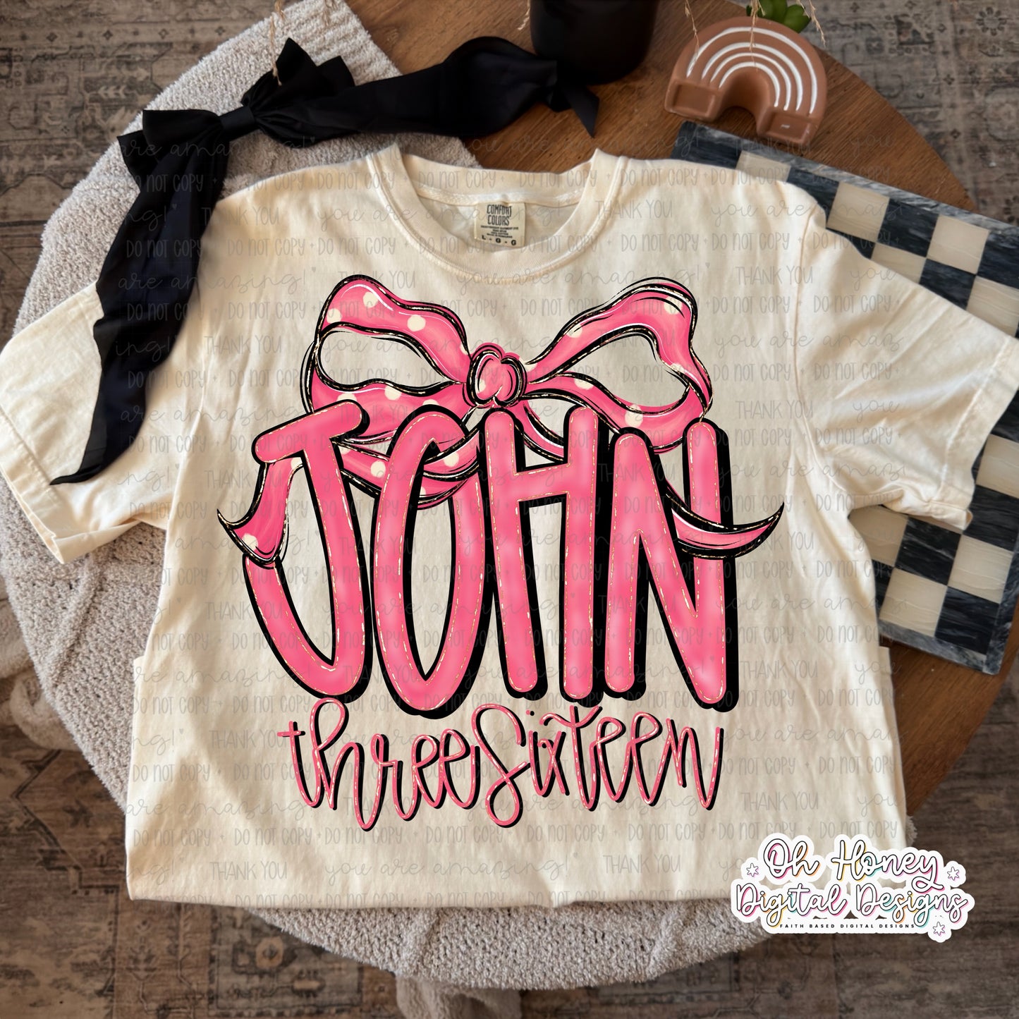 John 3:16 - pink bow