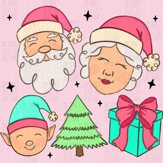 Glitzy Pink Christmas Clipart