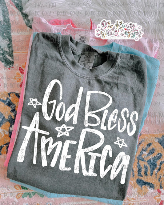 God Bless America - White - PNG - JULY 2025