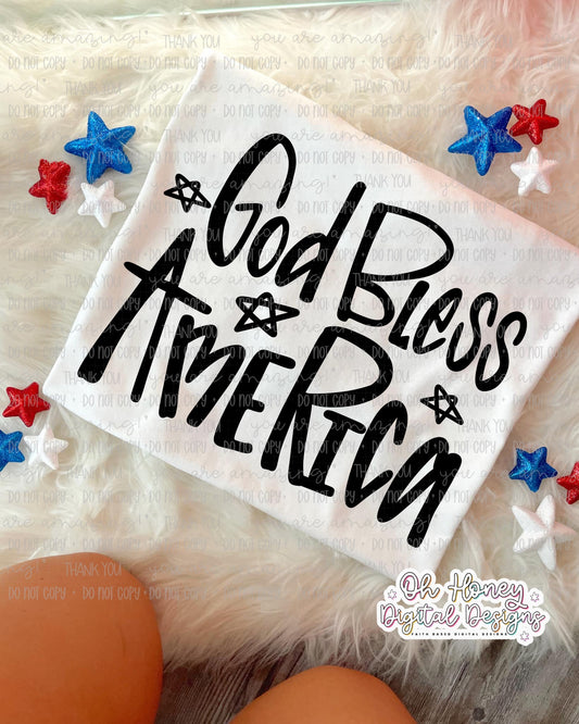 God Bless America - Black - PNG - JULY 2025