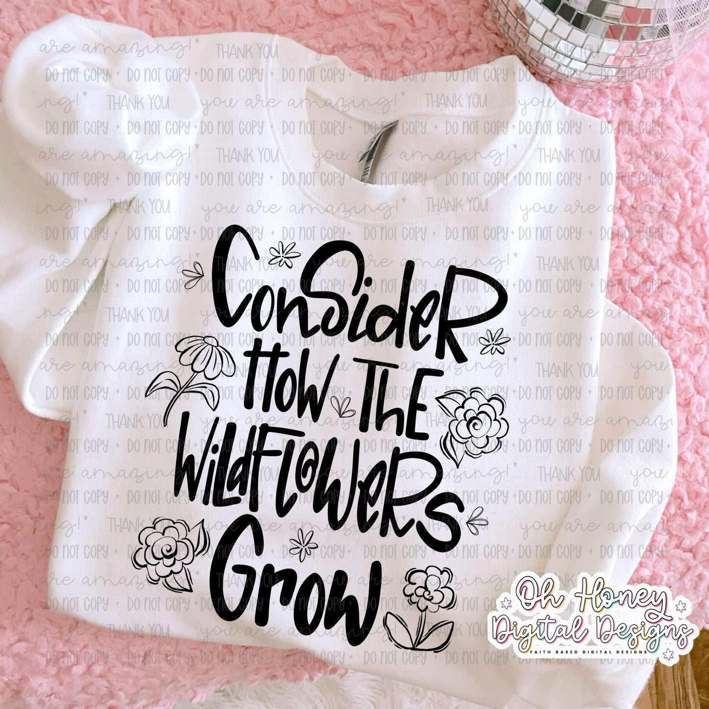 Consider How The Wildflowers Grow - Black - PNG - JULY 2025