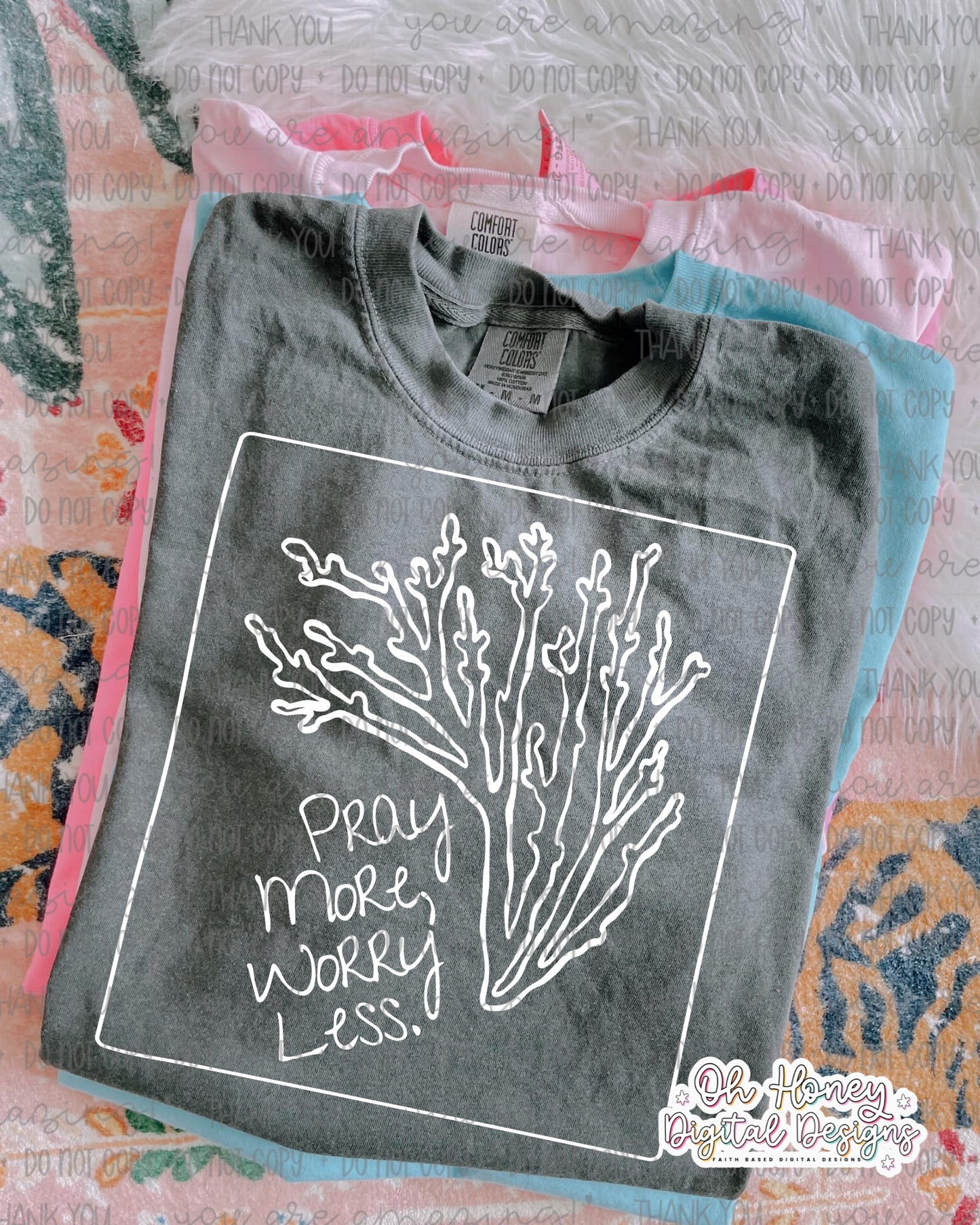 Pray More Worry Less - white - PNG - JULY 2025