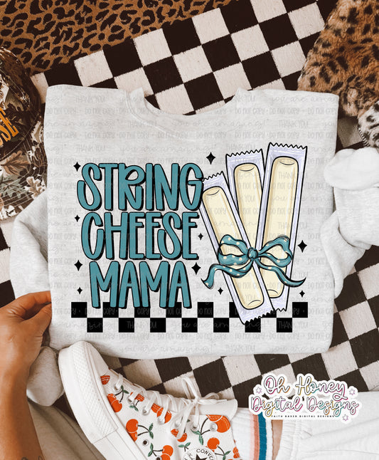 String Cheese Mama - Blue - Checkered -  PNG - FEBRUARY 2026