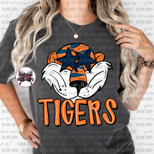 Tigers Blue & Orange - Mascot - PNG MARCH 2025