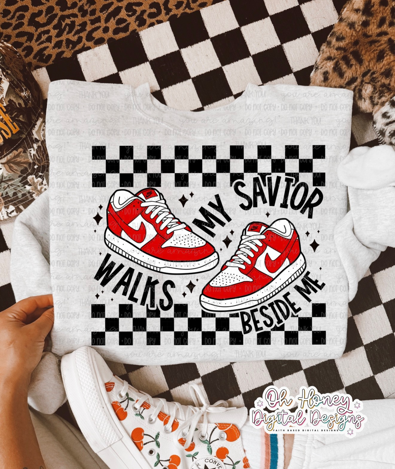 My Savior Walks Beside Me - red